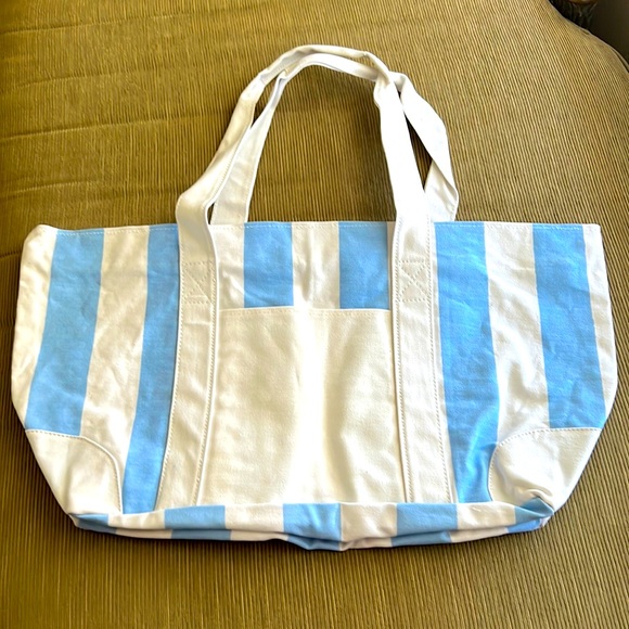 Striped summer large tote bag. - Picture 4 of 9